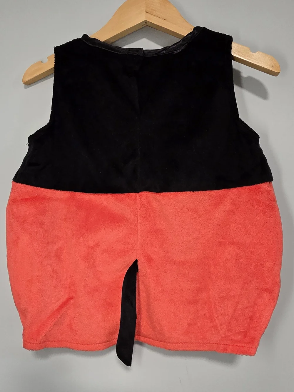 Disney Baby Mickey Costume Black Tunic with Yellow and Green Label Accents.